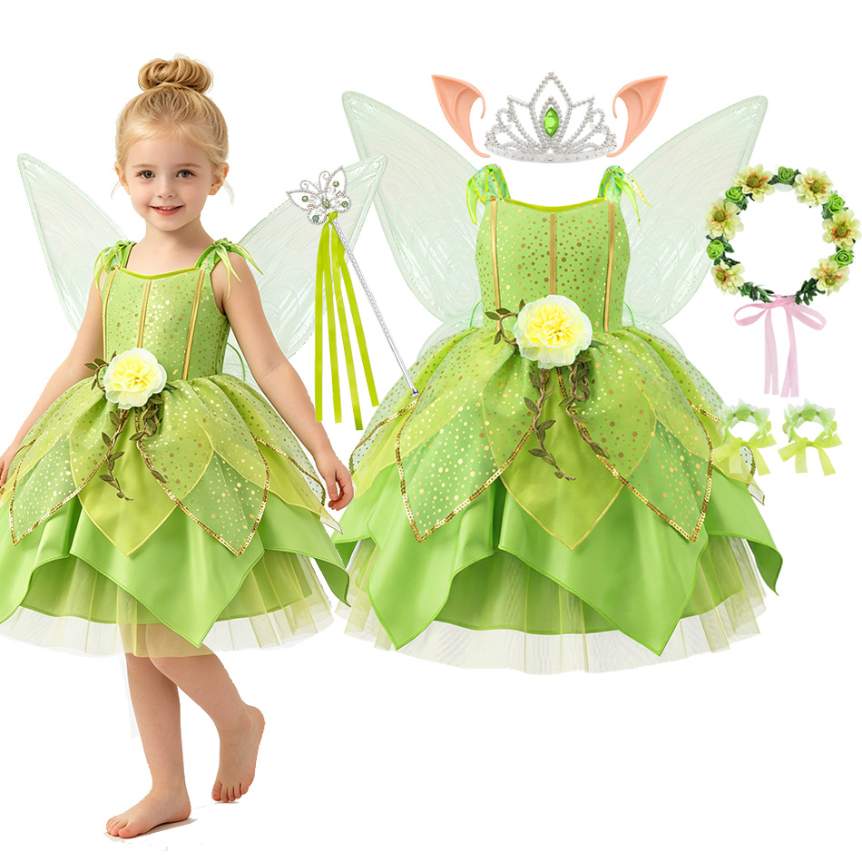 Baby Clothing Size - Зеленое платье феи-эльфа для девочек с